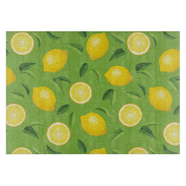 Lemons Background Pattern Cutting Board (Front)