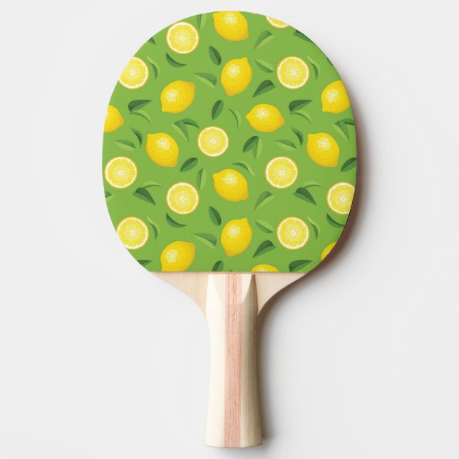 Lemons Background Pattern Ping Pong Paddle (Front)