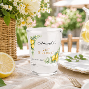 Lemons birthday party shot glass