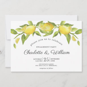 Lemons Blossom Greenery ENGAGEMENT PARTY Invitation