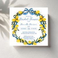 Lemons blue bow ribbon Italian bridal shower