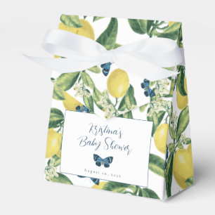 Lemons Blue Butterflies Baby Shower  Favour Box