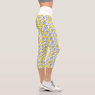 Lemons Blue Mediterranean Capri Leggings