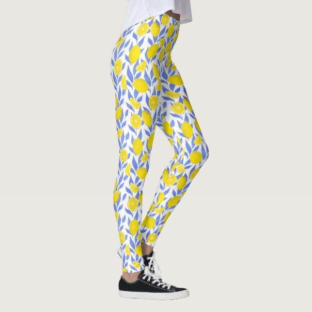 Lemons Blue Mediterranean Leggings (Right)