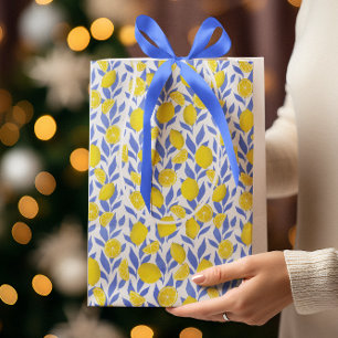 Lemons Blue Mediterranean Medium Gift Bag