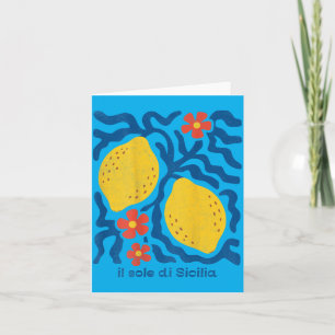 Lemons Boho Floral Sole Di Sicilia Travel Vacation Card