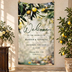 Lemons Bold Tuscan Wedding Welcome Banner