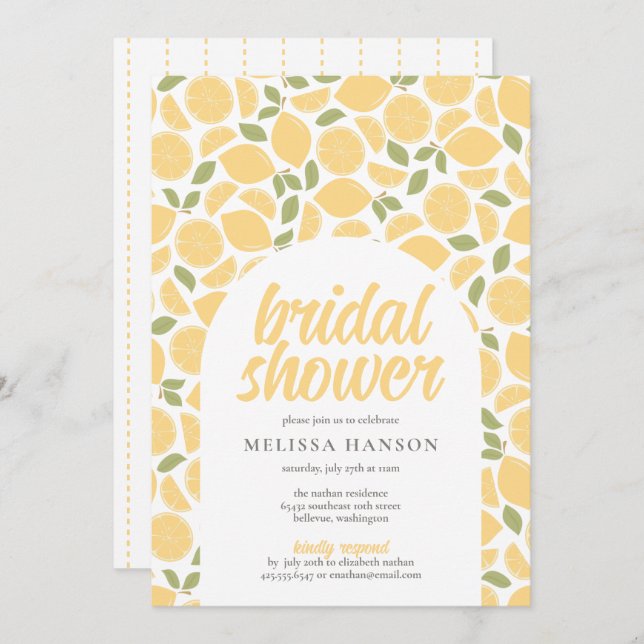 Lemons Bridal Shower Invitation (Front/Back)