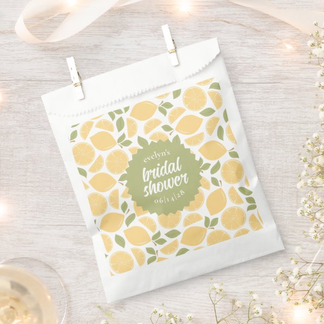 Lemons Bridal Shower or Wedding Personalised Favour Bags (Clipped)