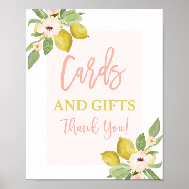 Lemons Cards and Gifts Shower sign (Front)