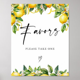 Lemons Citrus bridal shower Favours Poster