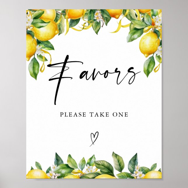  Lemons Citrus bridal shower Favours Poster (Front)
