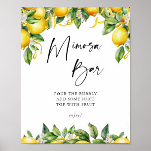 Lemons Citrus bridal shower Mimosa Bar Sign