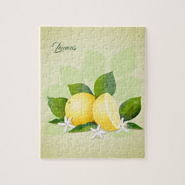 Lemons Citrus Fruit Botanical Jigsaw Puzzle (Vertical)