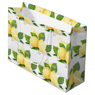 Lemons Citrus Fruit Botanical Large Gift Bag