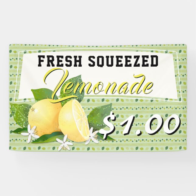 Lemons Citrus Fruit Lemonade Stand Banner (Horizontal)