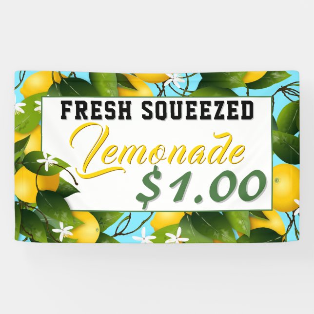 Lemons Citrus Fruit Lemonade Stand Banner (Horizontal)