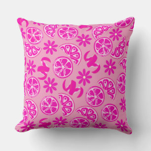 lemons citrus summer lemonade chef pink cushion