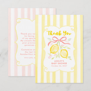 Lemons Cute Girl Baby Shower Thank You Card