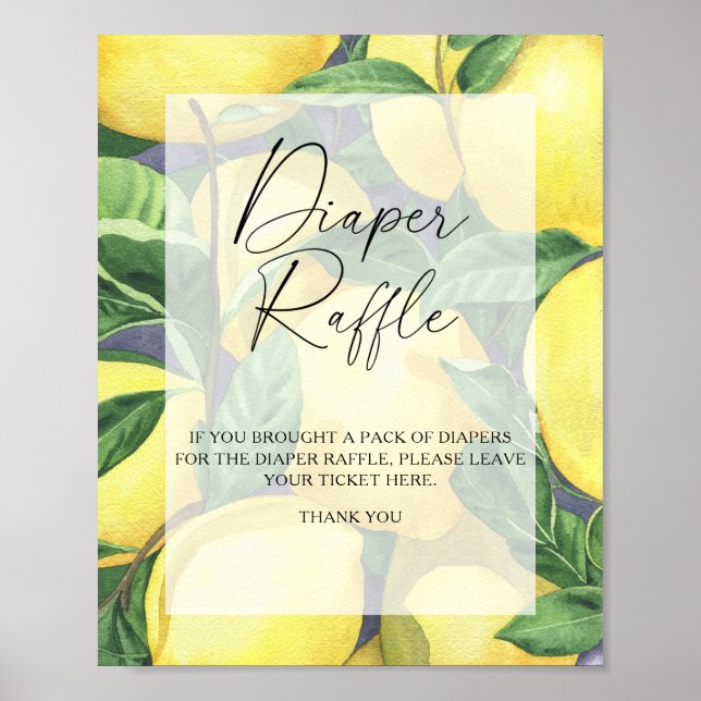 Lemons - diaper raffle poster (Front)