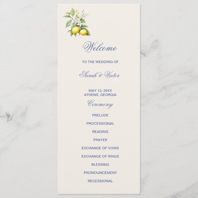 Lemons Double Sided Flat Program Programme (Front)