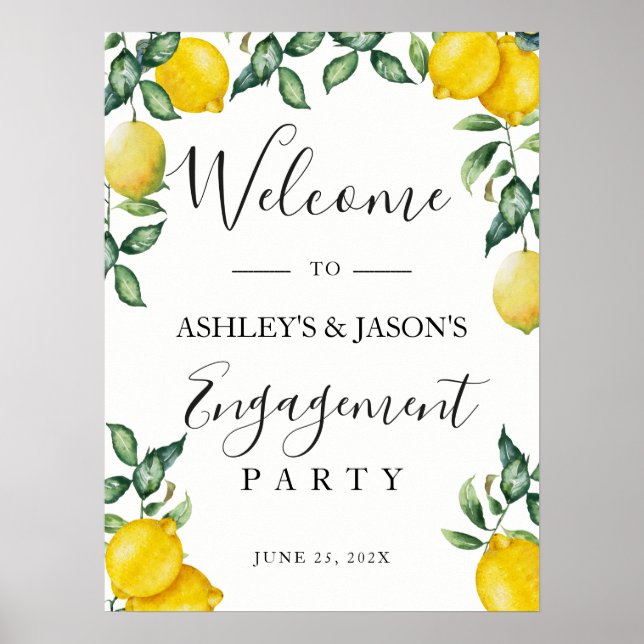 Lemons Engagement Party welcome sign (Front)