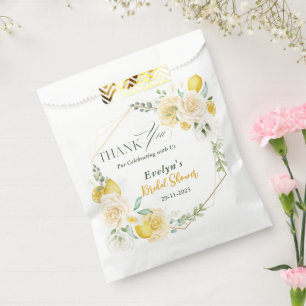 lemons Eucalyptus Rose Bridal Shower Thank You Favour Bags