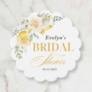 lemons Eucalyptus Rose Bridal Shower Thank You Favour Tags