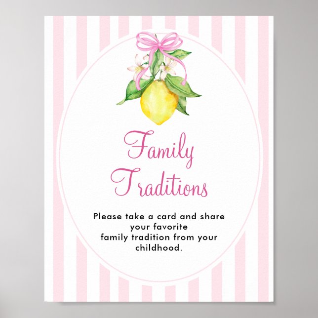 Lemons Family Traditions Table Sign (Front)