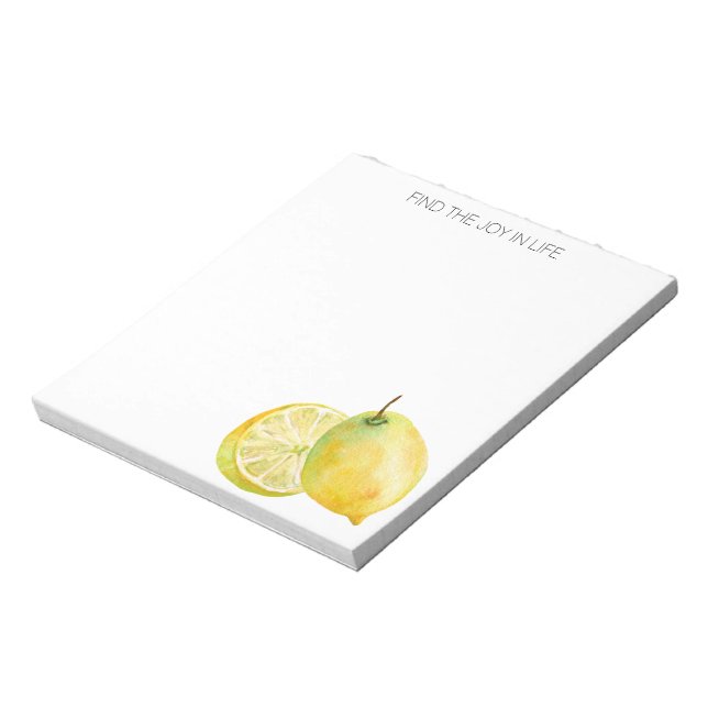 Lemons Find Joy in Life Personalised Notepad (Rotated)
