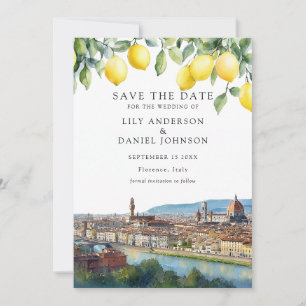 Lemons Florence Tuscany Italy Wedding Save The Date