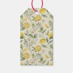 Lemons & Flowers Pattern Gift Tags