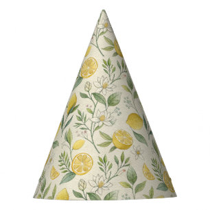 Lemons & Flowers Pattern Party Hat