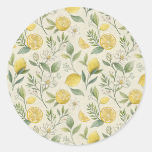 Lemons & Flowers Pattern Sticker