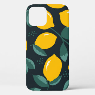 Lemons Flowers, Vintage Summer Texture. iPhone 12 Case