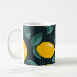 Lemons Flowers, Vintage Summer Texture. Coffee Mug