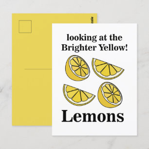 Lemons Fruit Looking At The Brighter Yellow Lemons Postcard