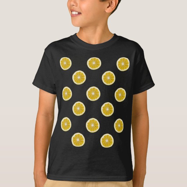 Lemons Fruit Pattern T-Shirt (Front)