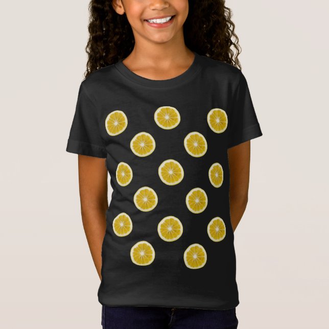 Lemons Fruit Pattern T-Shirt (Front)