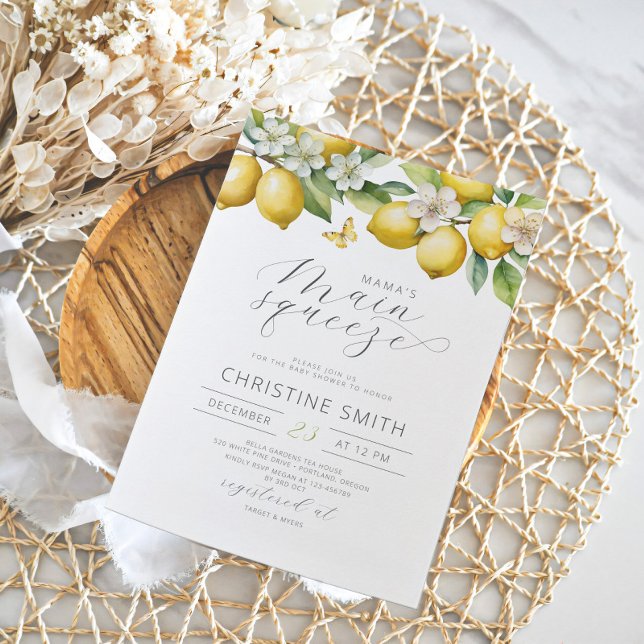 Lemons Fruits Citrus Baby Shower Invitation (Creator Uploaded)