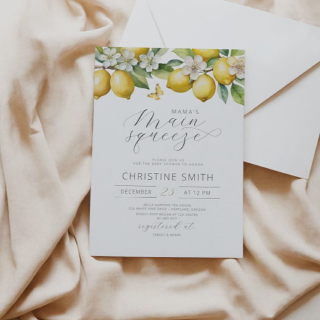 Lemons Fruits Citrus Baby Shower Invitation (Creator Uploaded)
