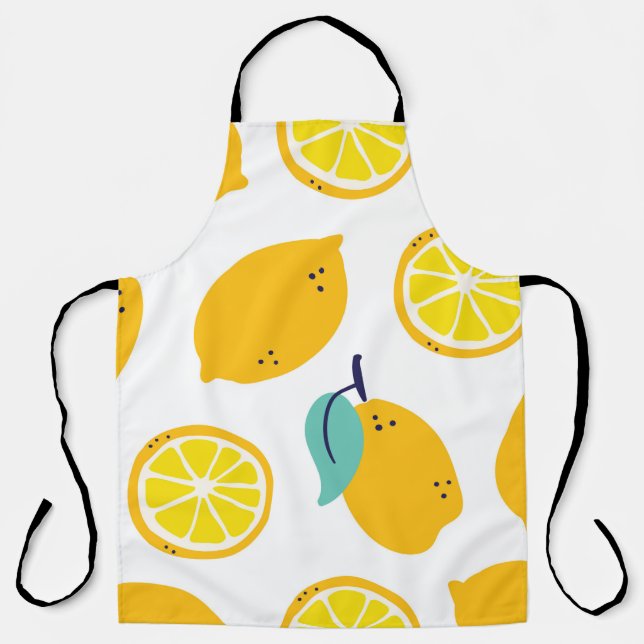 Lemons fruits seamless pattern apron (Front)