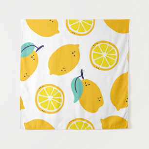 Lemons fruits seamless pattern tapestry