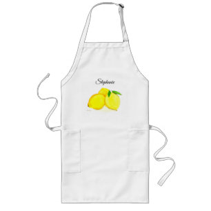 Lemons fruits Summer watercolor Custom Long Apron
