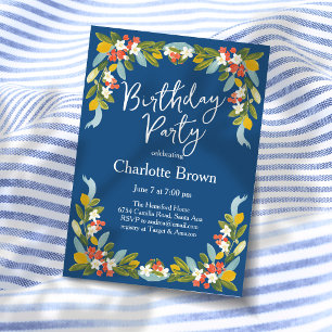 Lemons Garland Birthday Invitation