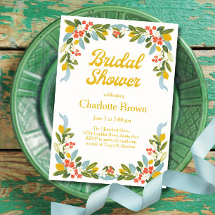 Lemons Garland Bridal Shower Invitation