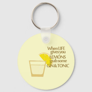 lemons gin and tonic key ring