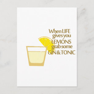 lemons gin and tonic postcard