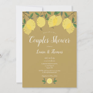 Lemons Gold Couples Bridal Shower Invitation