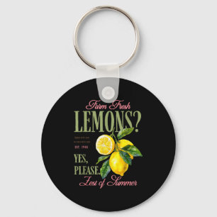 Lemons graphic vintage farm fresh aesthetic summer key ring